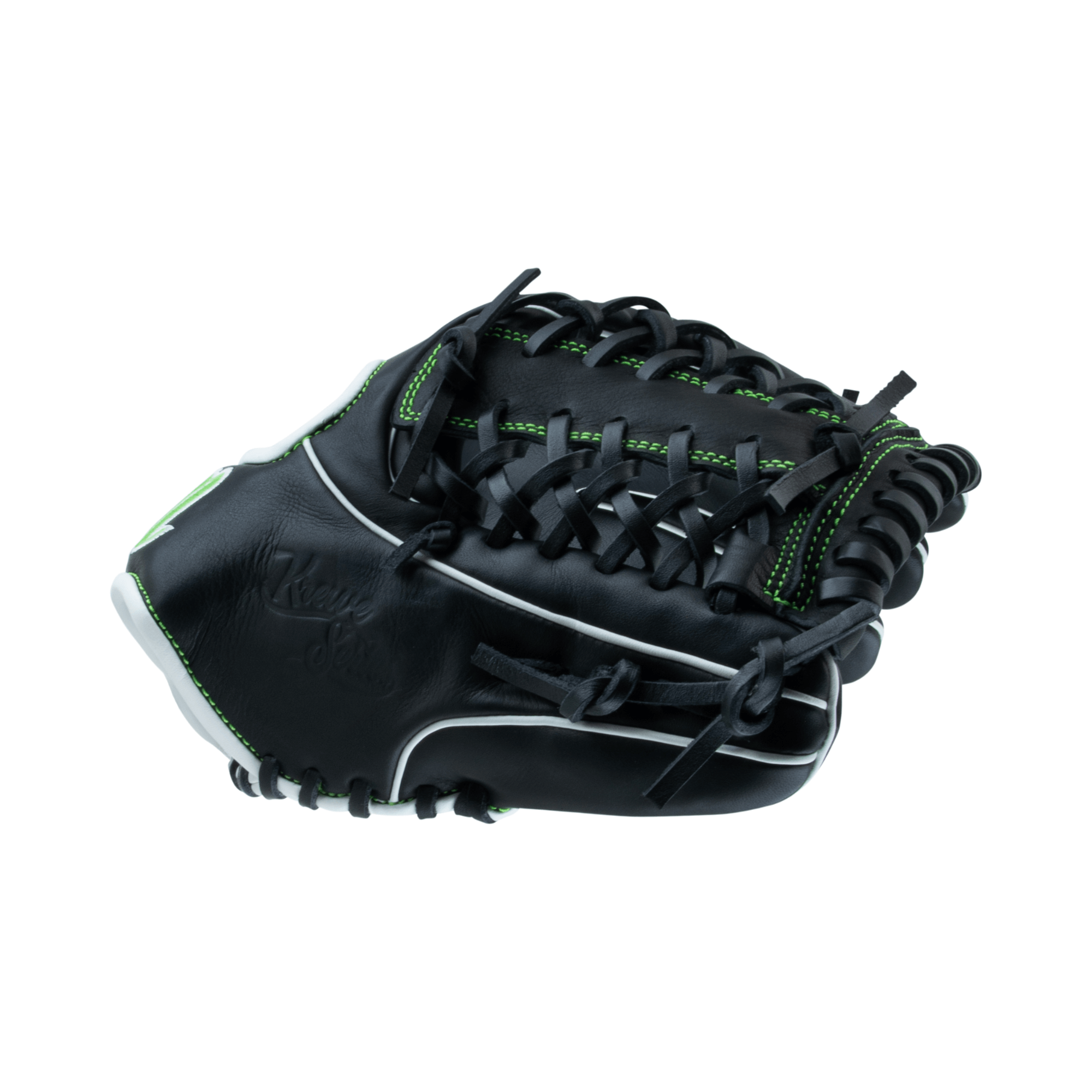 Close-up of thumb sleeve with integrated cushioning for enhanced comfort in Marucci Krewe 42A6 Mitt.