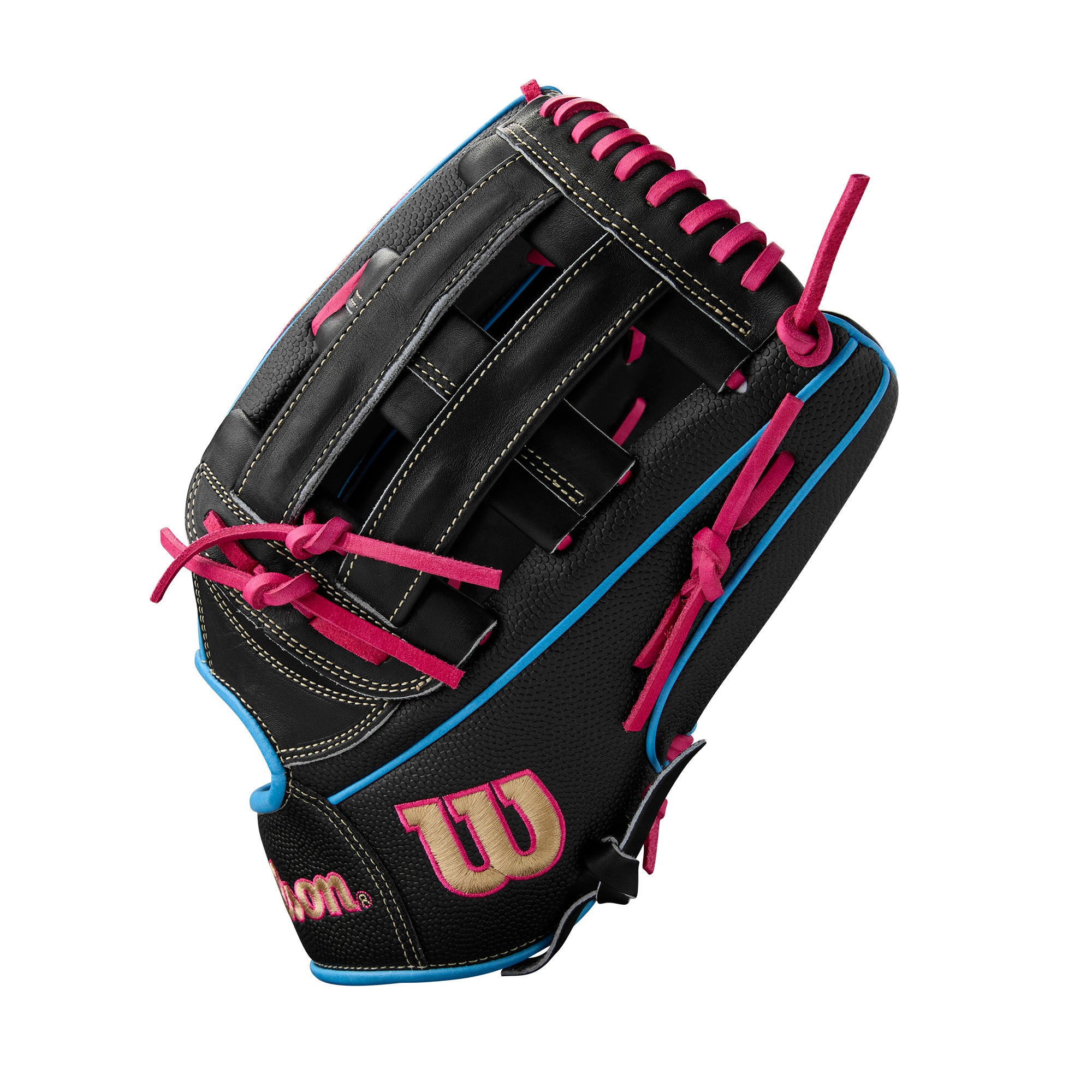 Close-up of left side and thumb showing rolled dual welting and comfort-focused binding design.