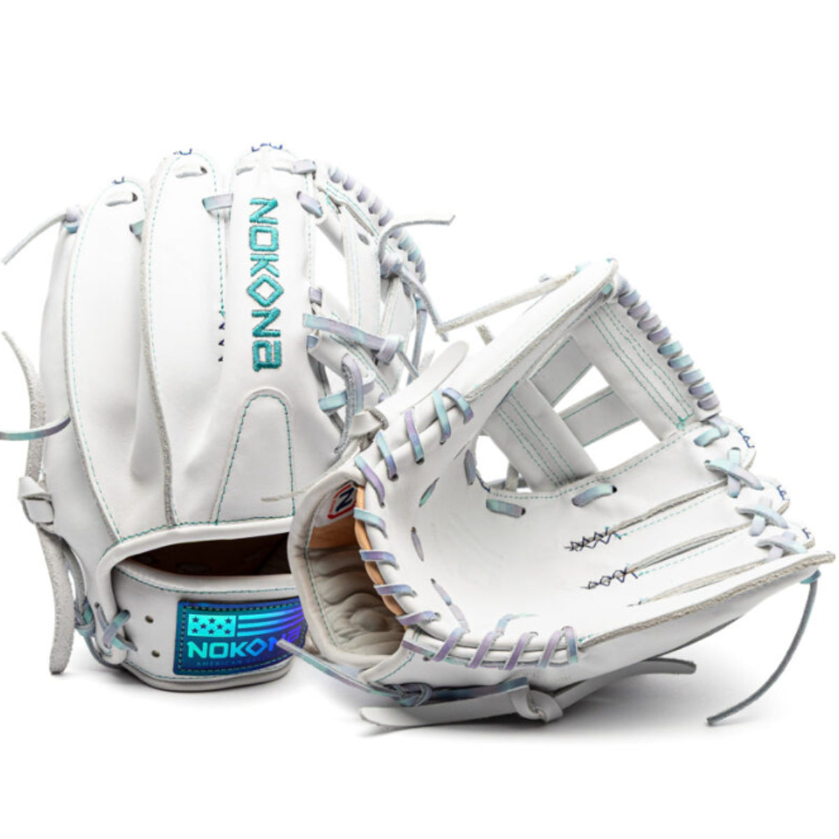 Nokona Halo 11.5" V-Web fastpitch glove white, pair