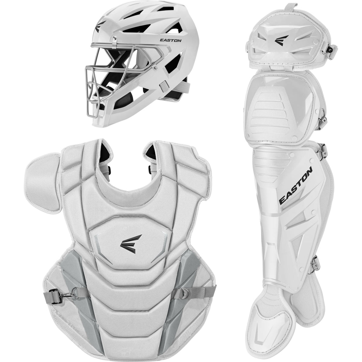Easton Phenom catcher's gear set, white