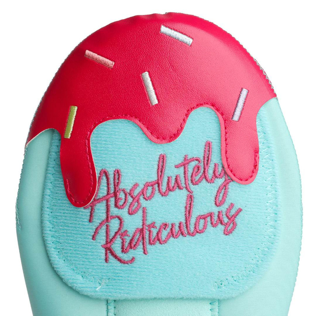 Absolutely Ridiculous Miami Ice sliding mitt, front detail
