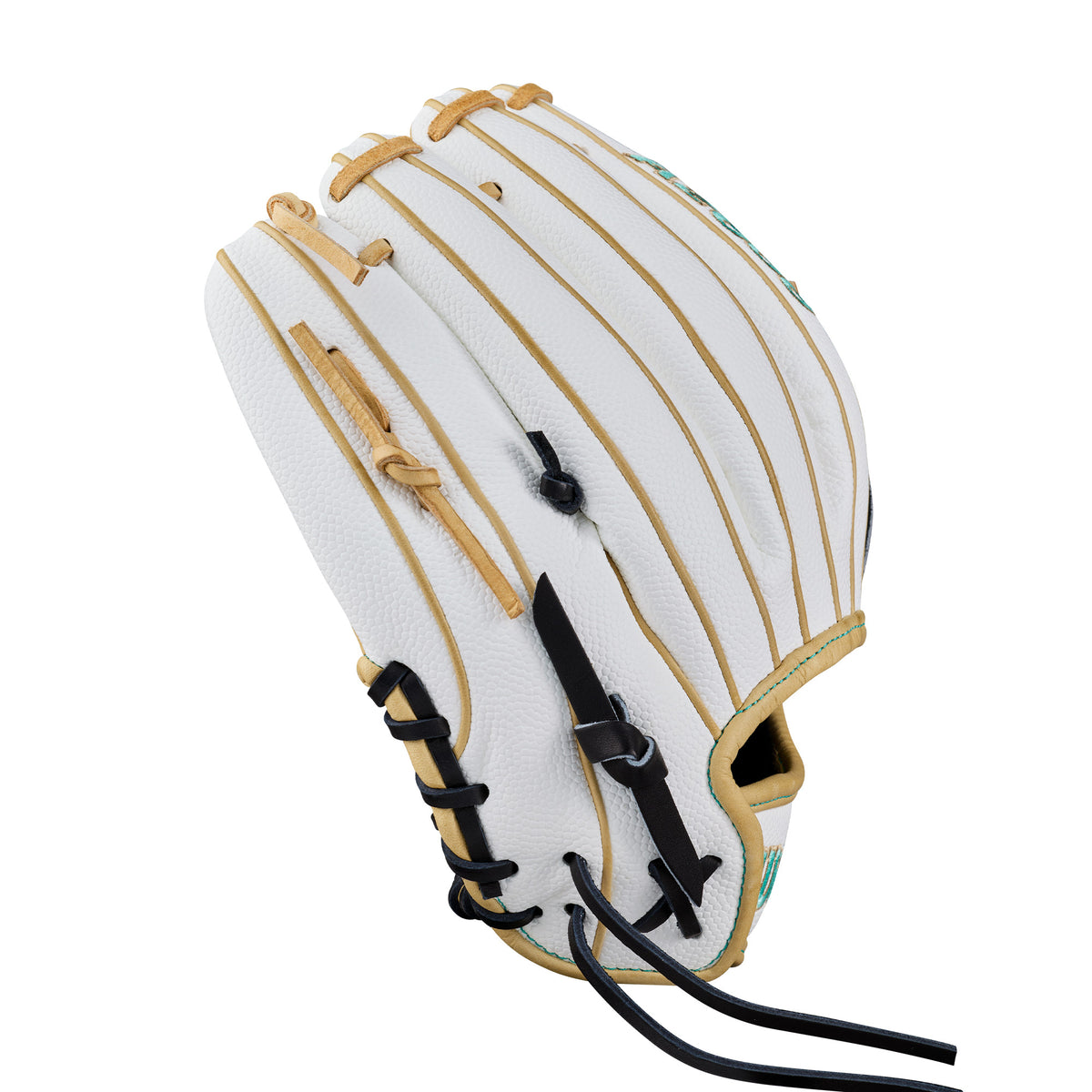 Wilson 2027 A2000 FP H12SS 12" fastpitch glove black/white/blonde RHT, side, pocket