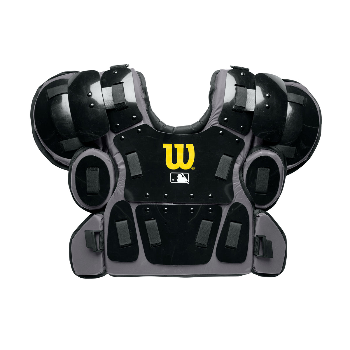 Wilson Pro Gold 2 umpire chest protector memory foam black/charcoal, front