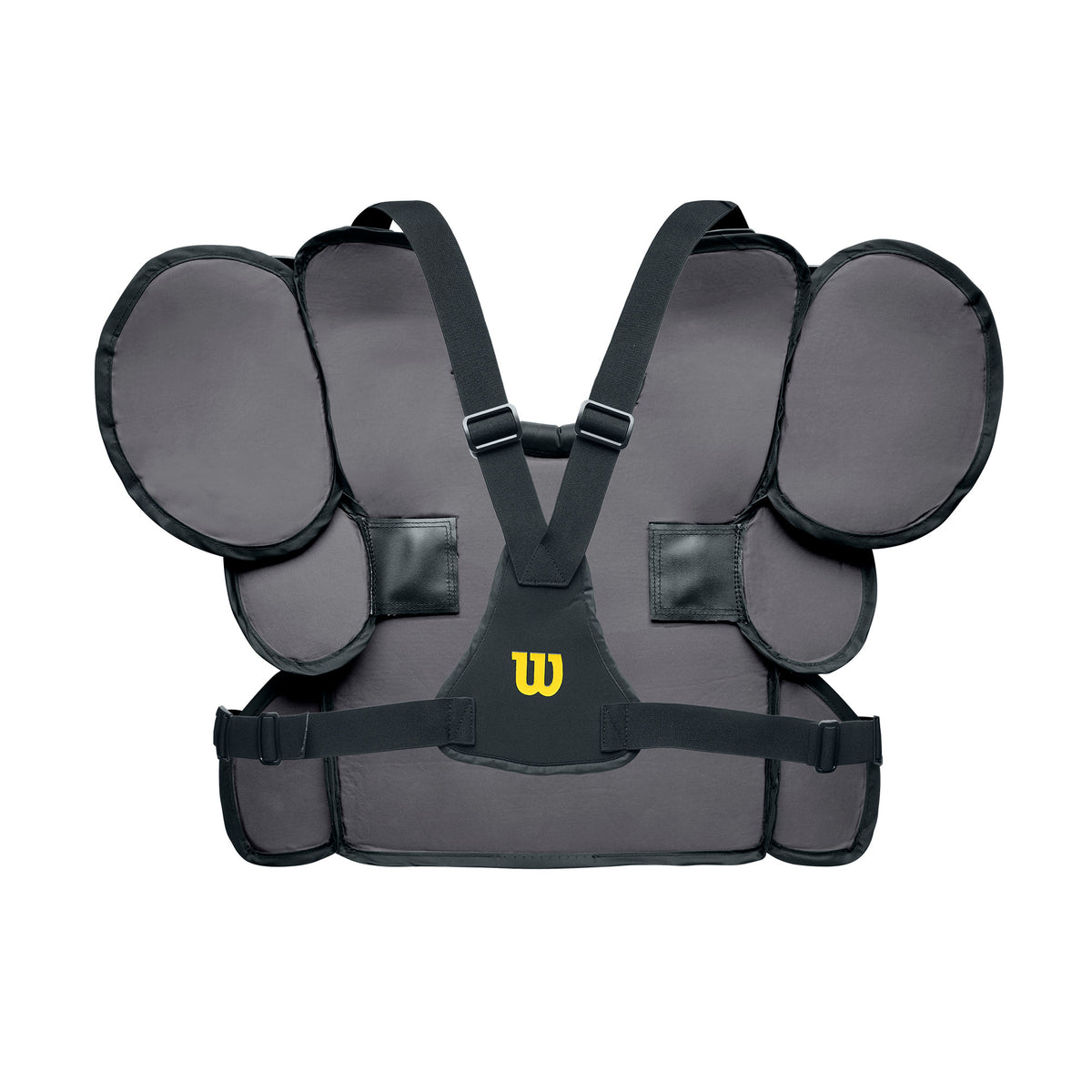 Wilson Pro Gold 2 umpire chest protector memory foam black/charcoal, front 3/4