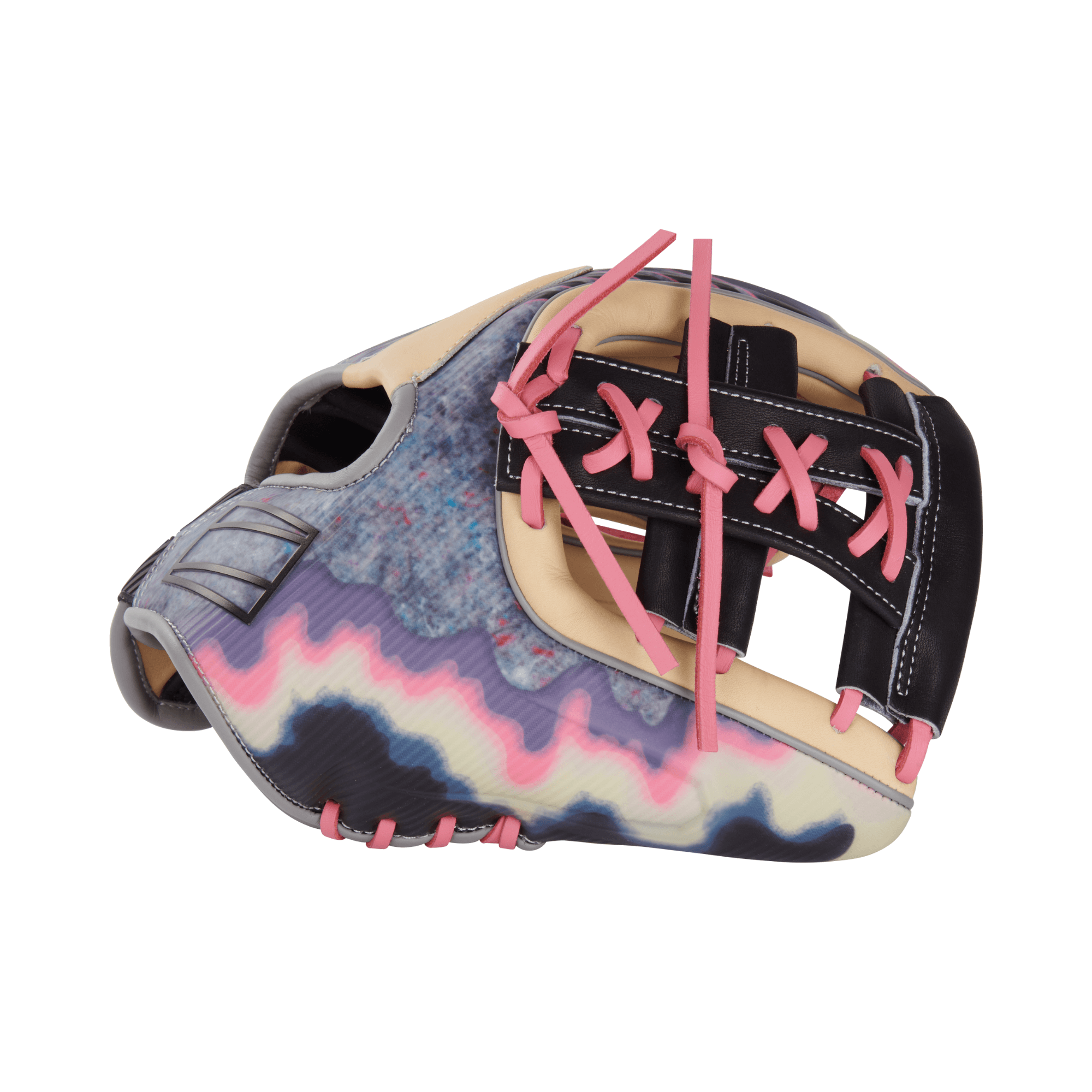 Rawlings Gold Glove Club RGGC REV204-32C infield glove 11.5" with pink and black design, ideal for infielders.