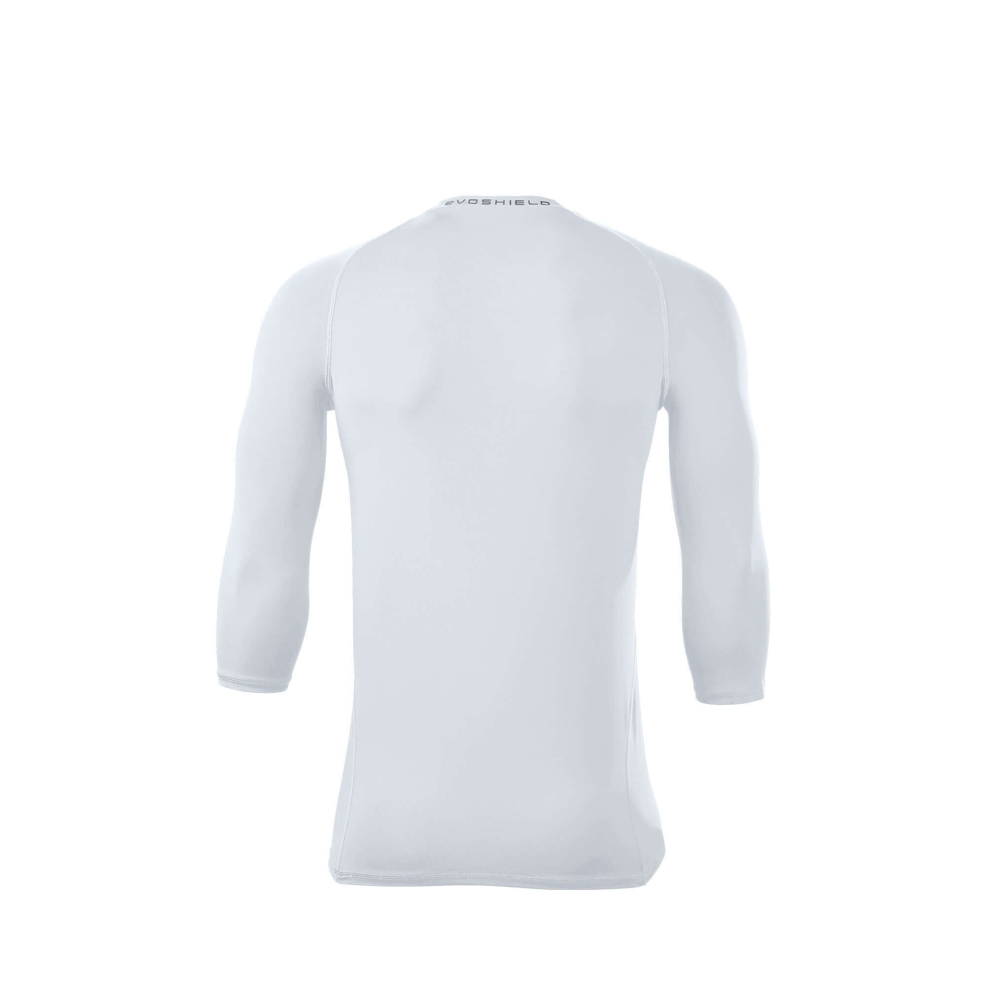 Evoshield Men's Cooling Mid Sleeve Tee in Team White, showcasing the back design and fitted style for ultimate comfort.