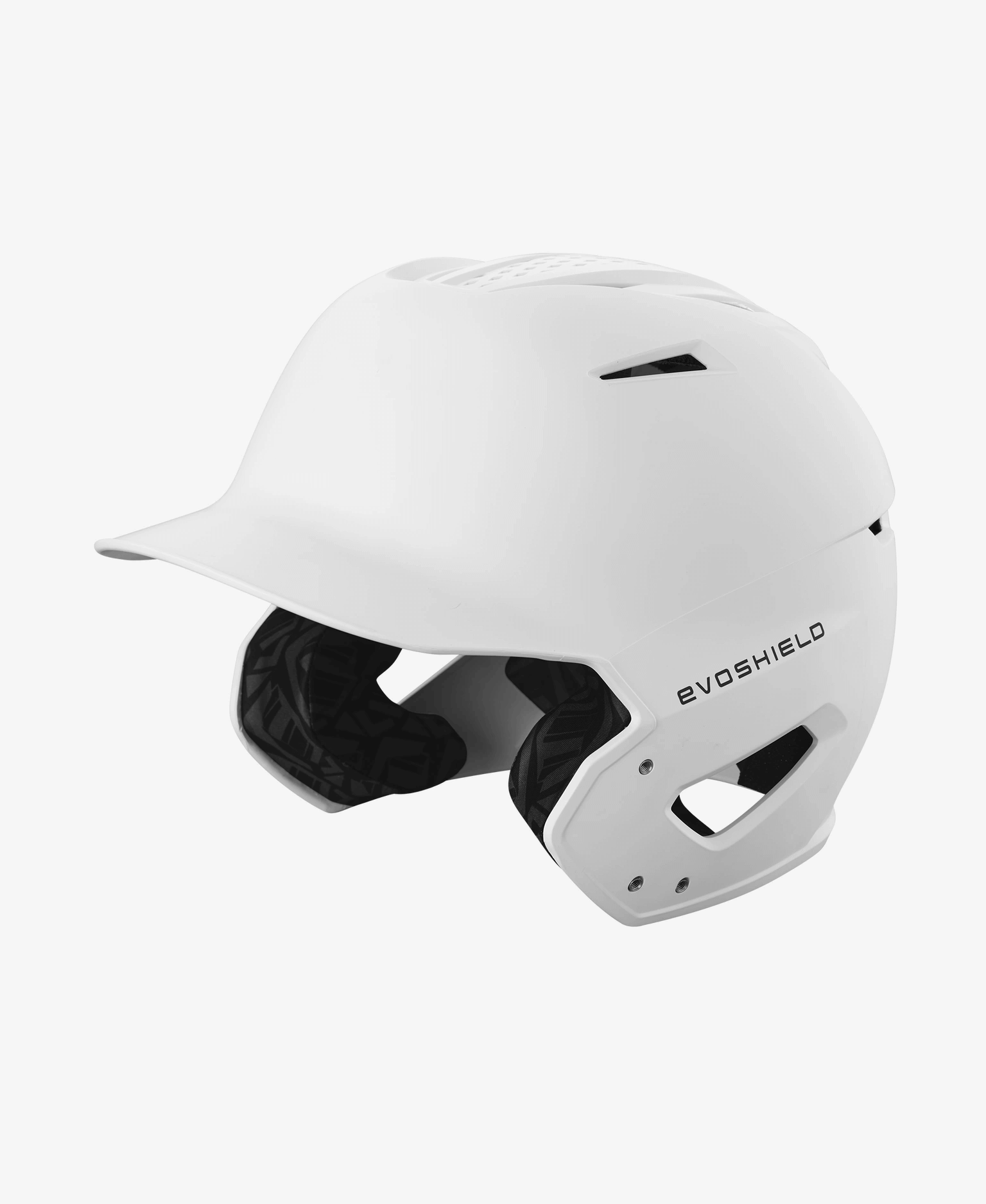 Evoshield XVT 2.0 Matte Batting Helmet in Team White, designed for comfort and protection at the plate.