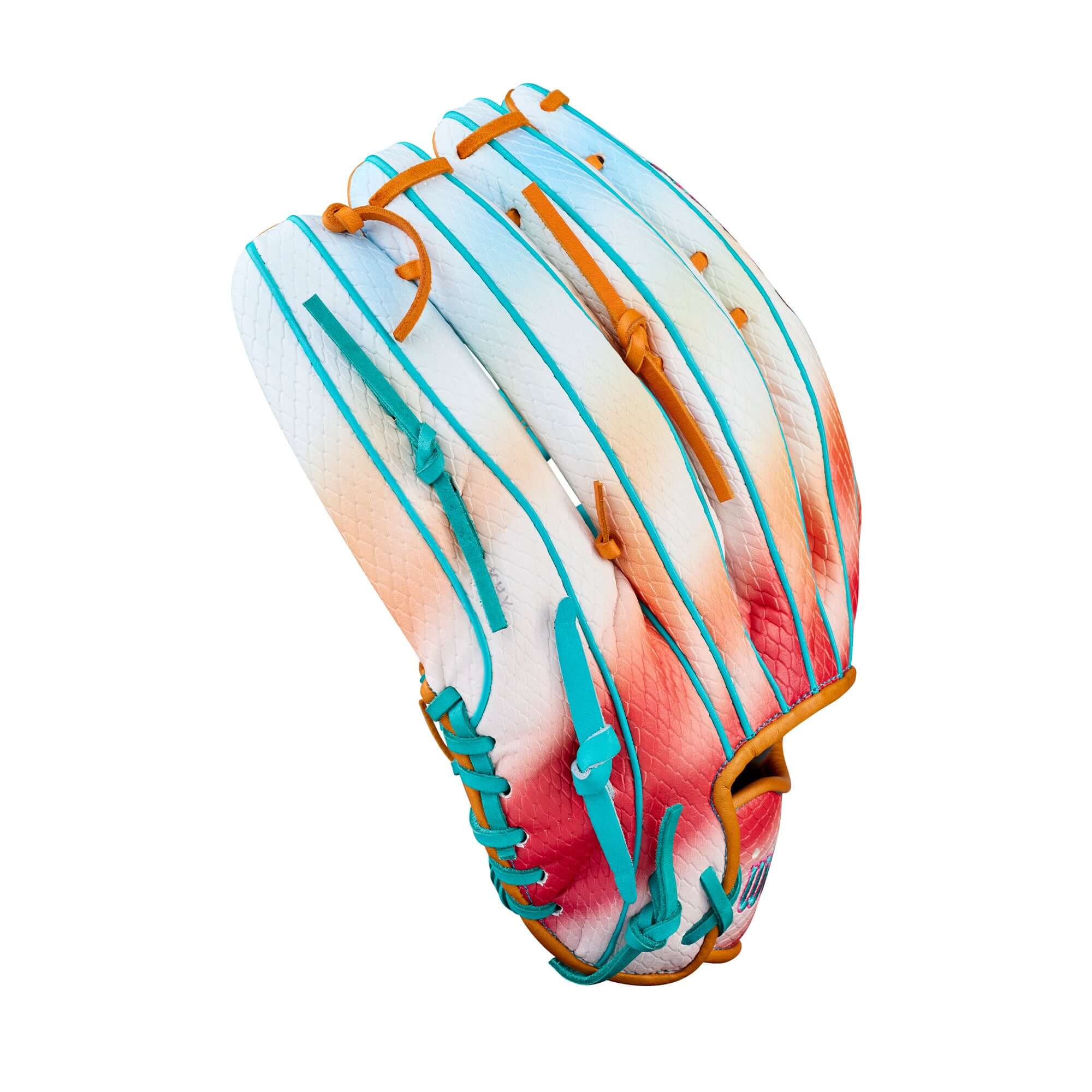 Wilson 2025 Northern Lights A2000 1810 12.75" outfield baseball glove in vibrant colors and unique design.