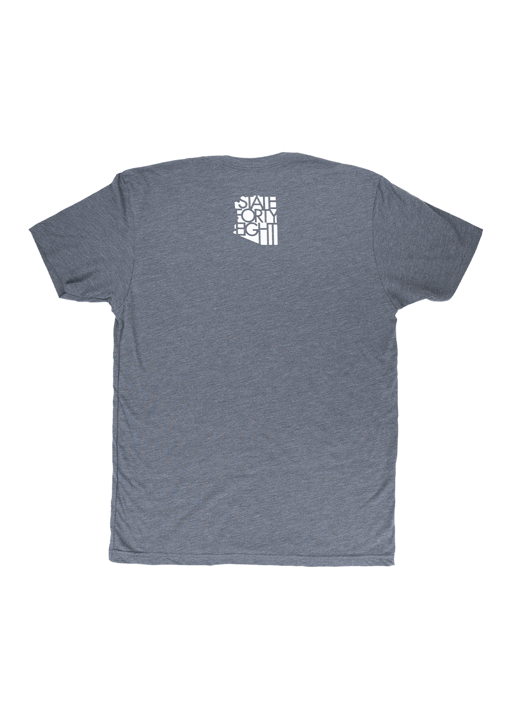 State Forty Eight Mens Tri Blend Crew Wordmark Vintage Heavy Metal (Grey)/White