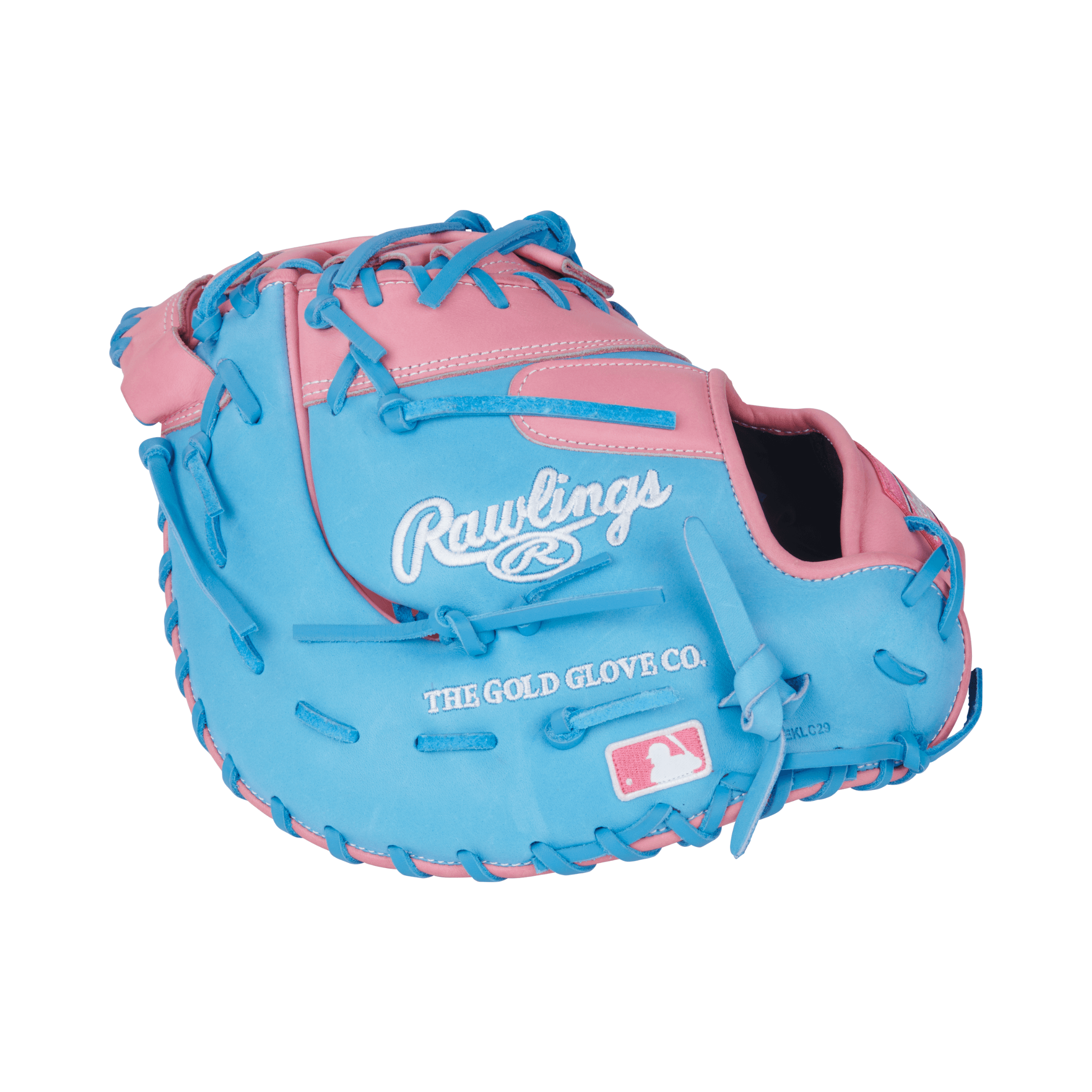 Rawlings Heart of the Hide Baseball First Base Mitt 12.25" Pink/Columbia Blue