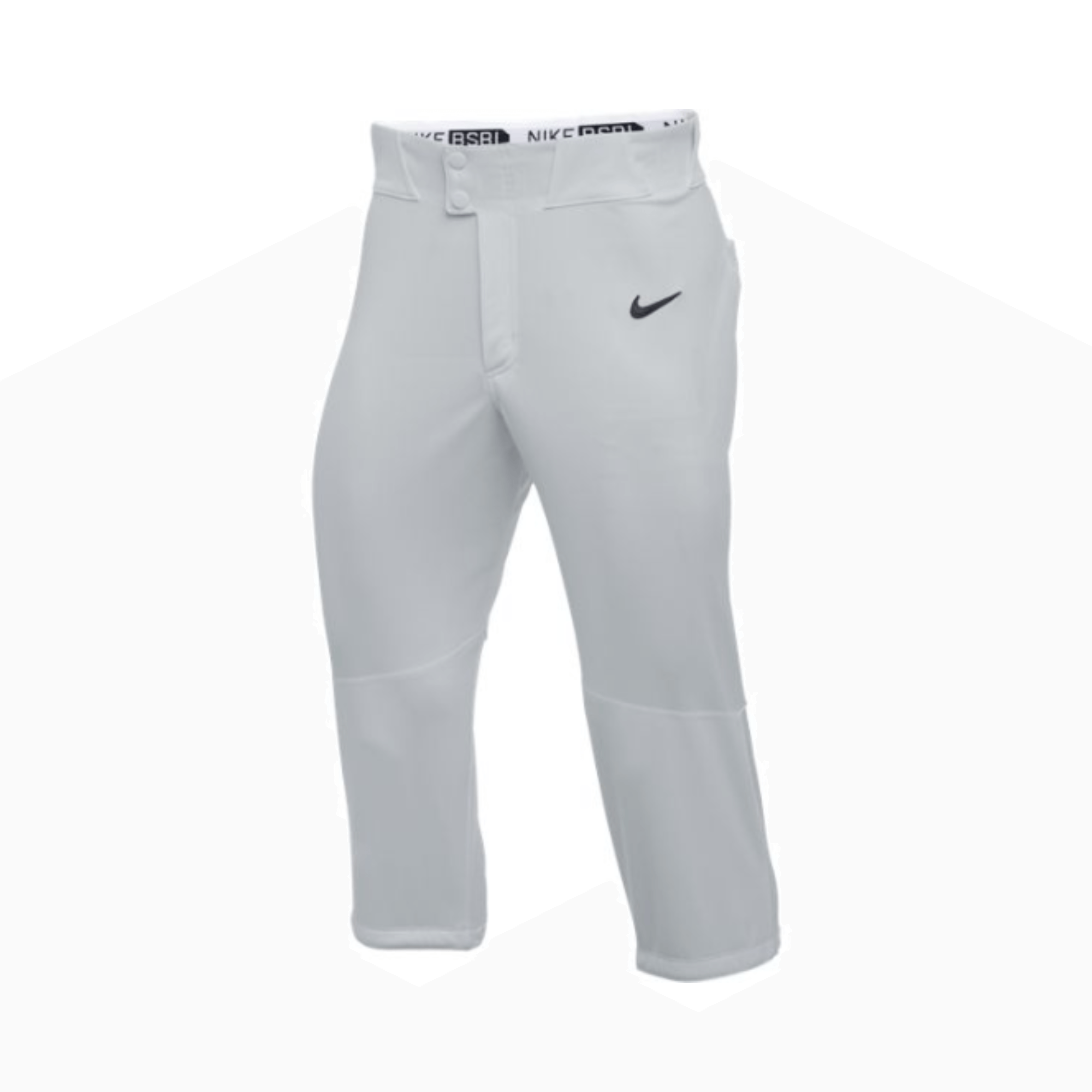 Nike M Stock Vapor Prime High Pant in gray, lightweight stretch-woven design for baseball with elastic cuffs and gripper waistband.