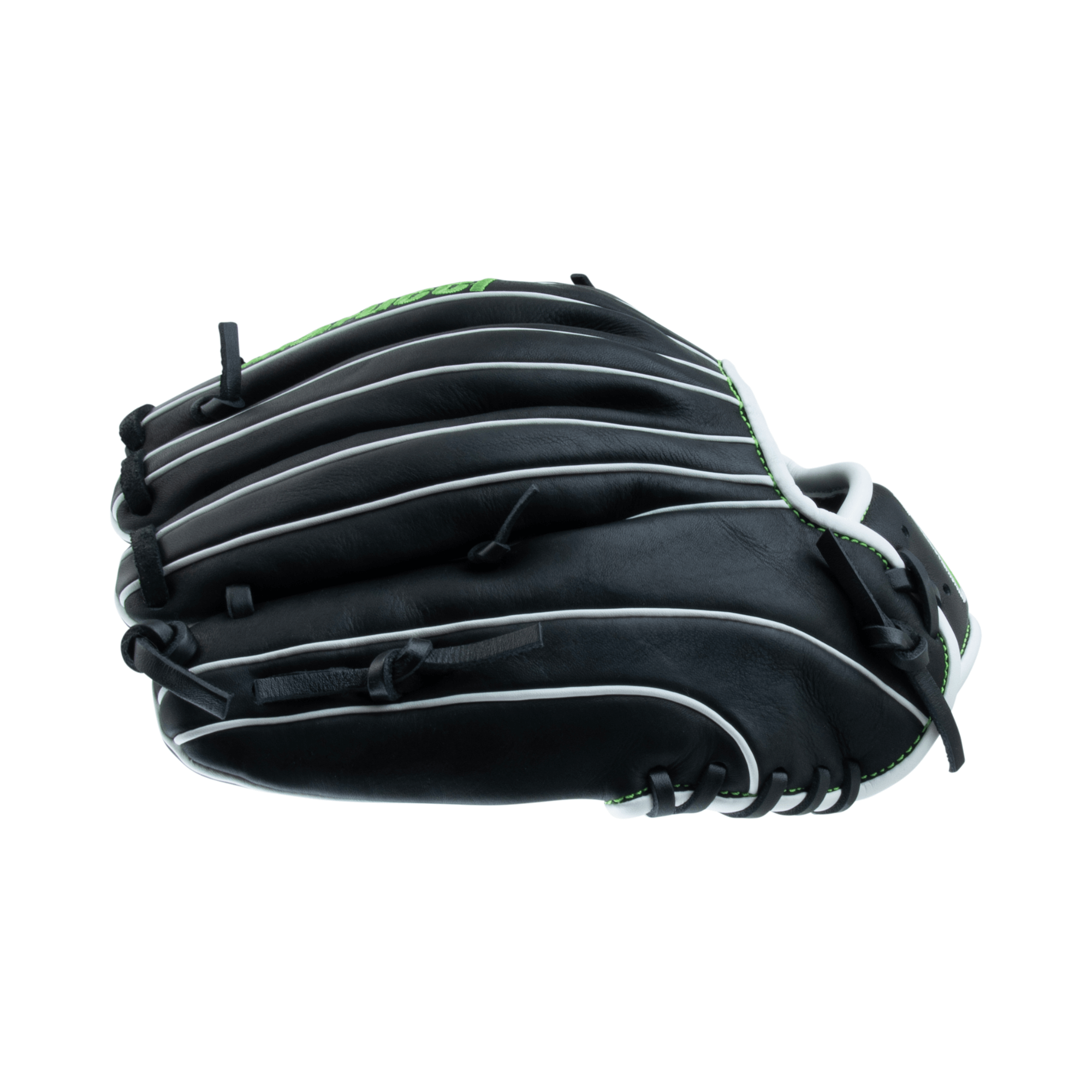 Detailed view of fingers, illustrating narrow-tapered hand stall for secure fit in Krewe Series 42A6 Mitt.