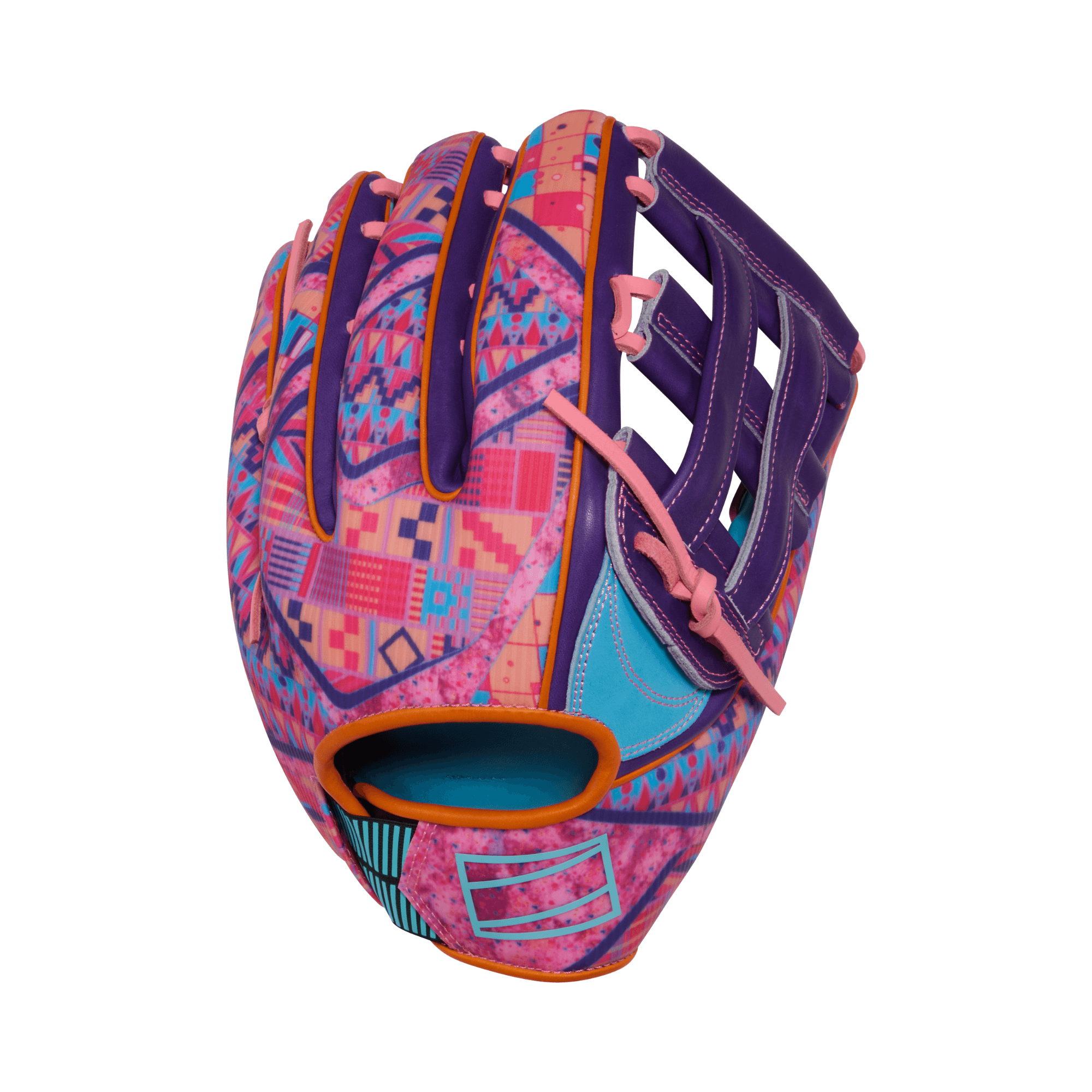 Rawlings REV1X Series Outfield Baseball Glove in blue and purple, size 12.75", designed for performance and style.