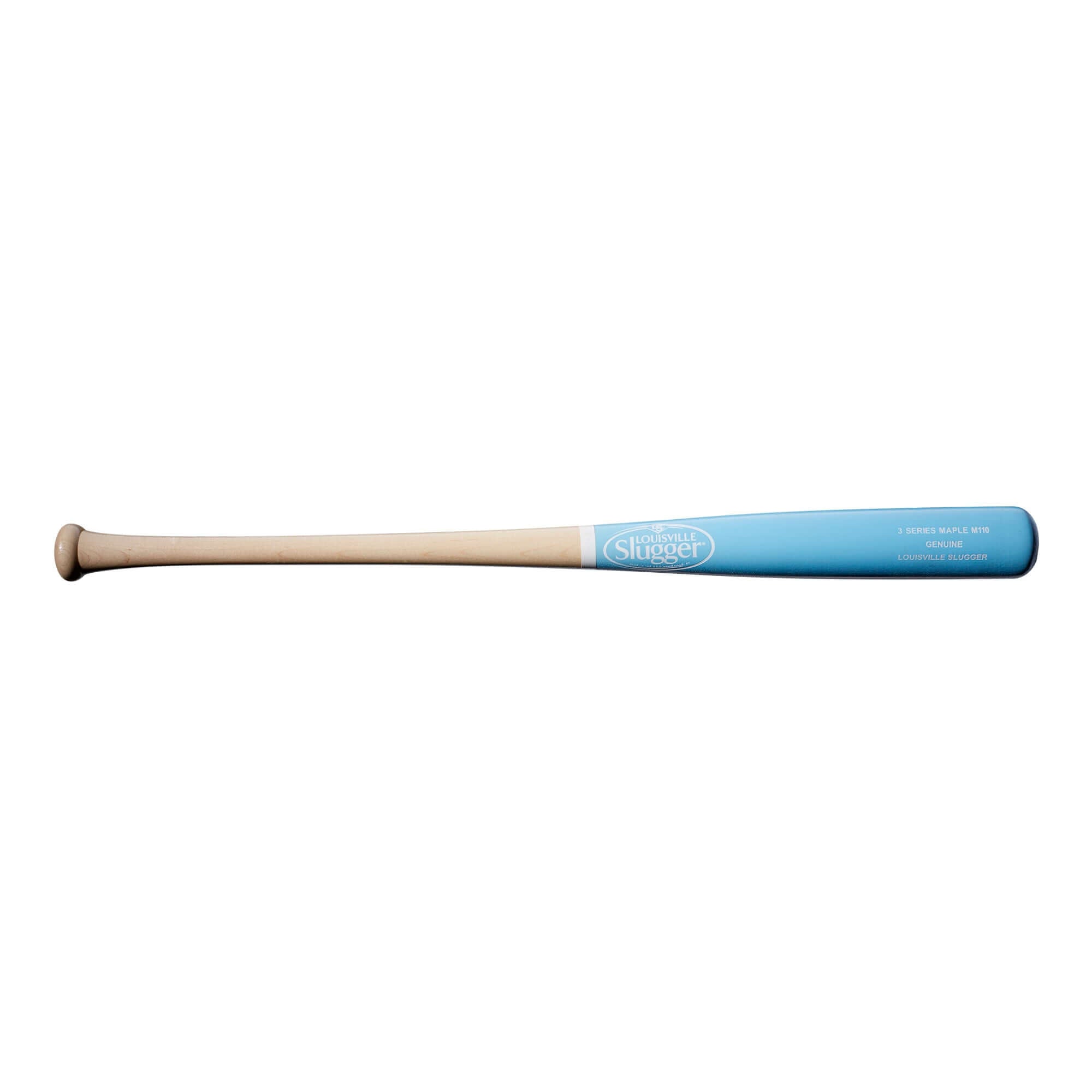 Louisville Slugger Genuine S3 - Natural/Blue - Maple M110 side profile view.
