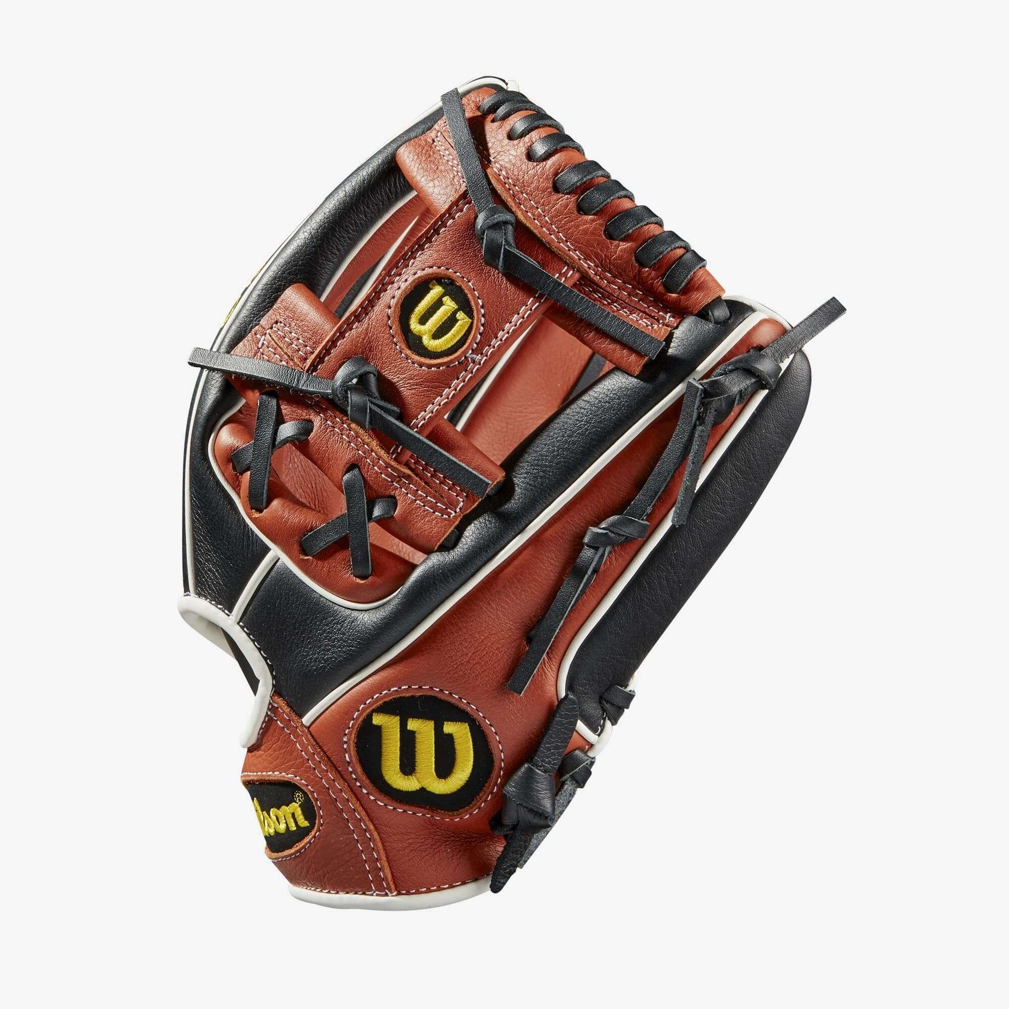 Wilson A500 Baseball Glove 11.5 inch LHT Copper/Black/White with H-Web design for youth players