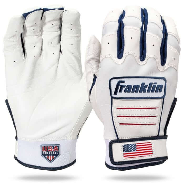 Franklin CFX FP Series WHT/NVY/RED batting gloves for women