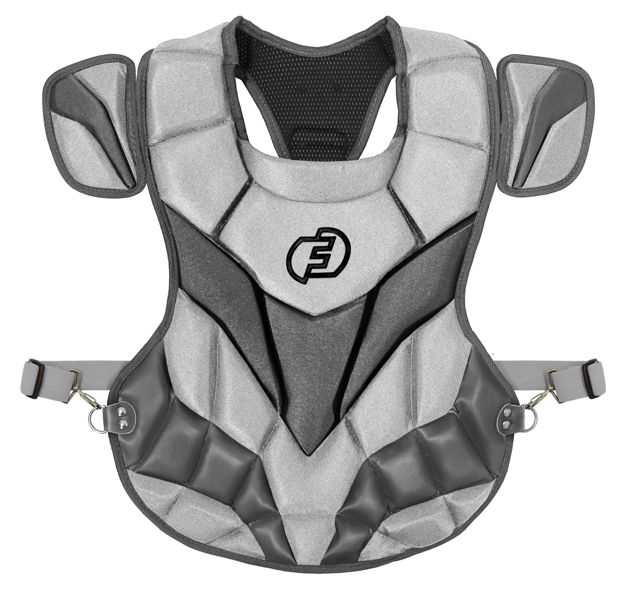 Force 3 Adult Chest Protector Grey, NOCSAE Certified