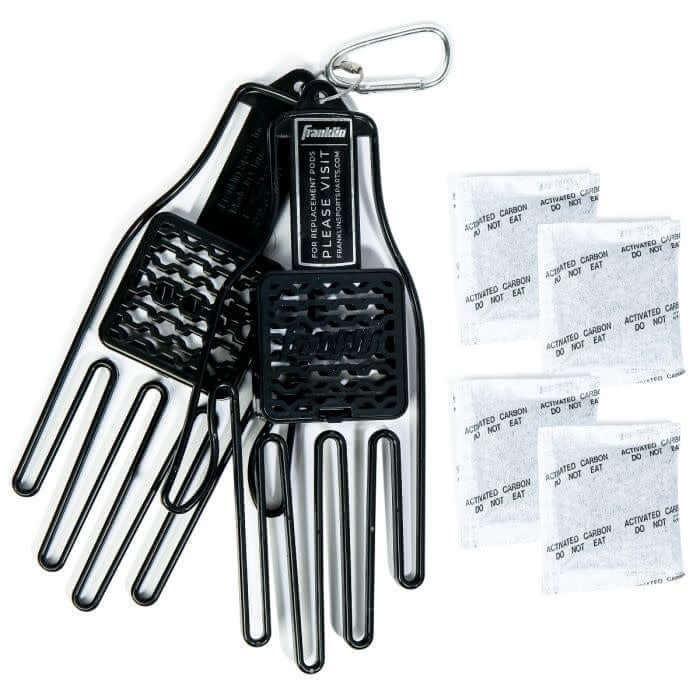 Franklin Glove Aerator clipped onto a sports bag for easy portability