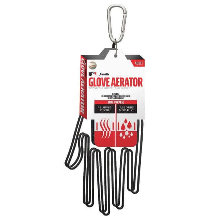 Franklin Glove Aerator clipped onto a sports bag for easy portability