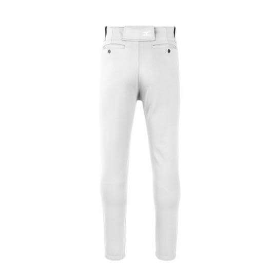 Mizuno Youth Premier Player Pant with tunnel-belt loop waist and fly front.