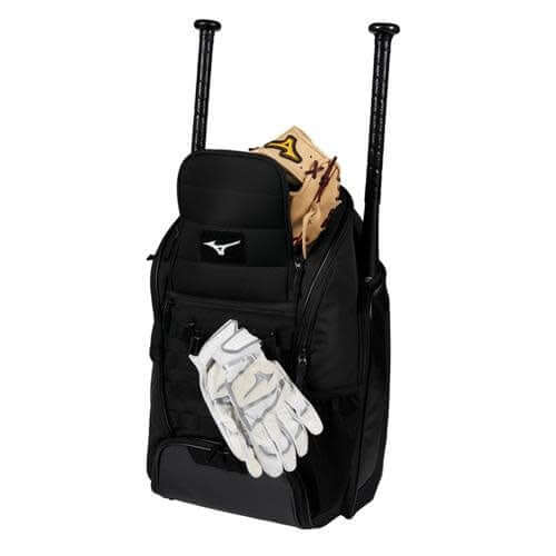 Mizuno Pro Batpack 22 with protected glove compartment and vertical laptop sleeve
