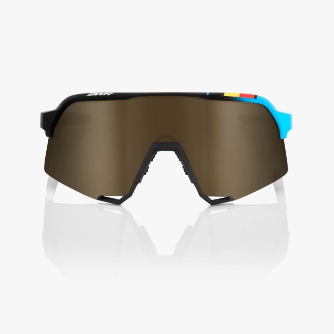 100% S3 sunglasses with 5-base cylindrical shield lens for increased peripheral view and protection