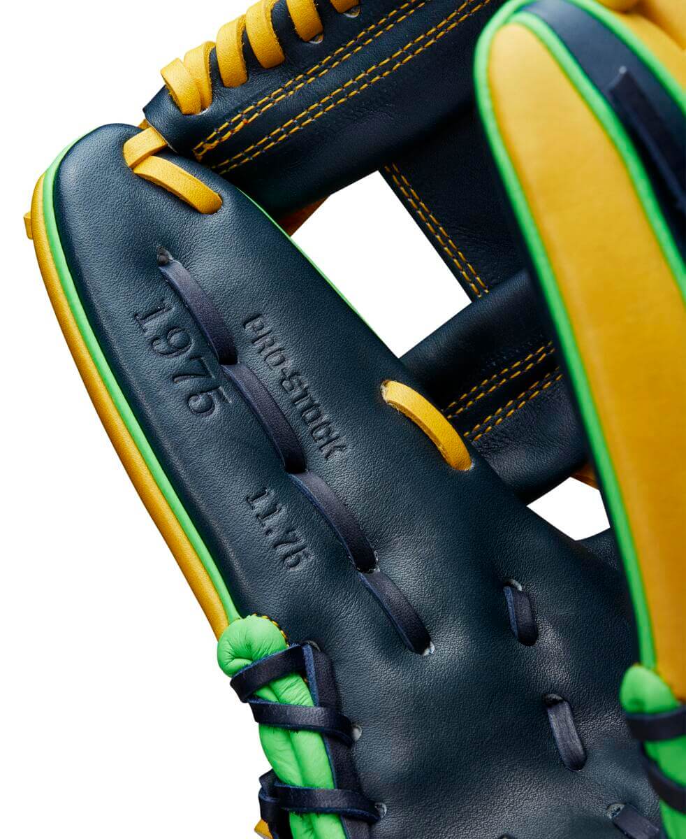 Wilson A2000 GOTM March 2023 Glove: 11.75 with Yellow, Navy Blue, and Neon Green Leather