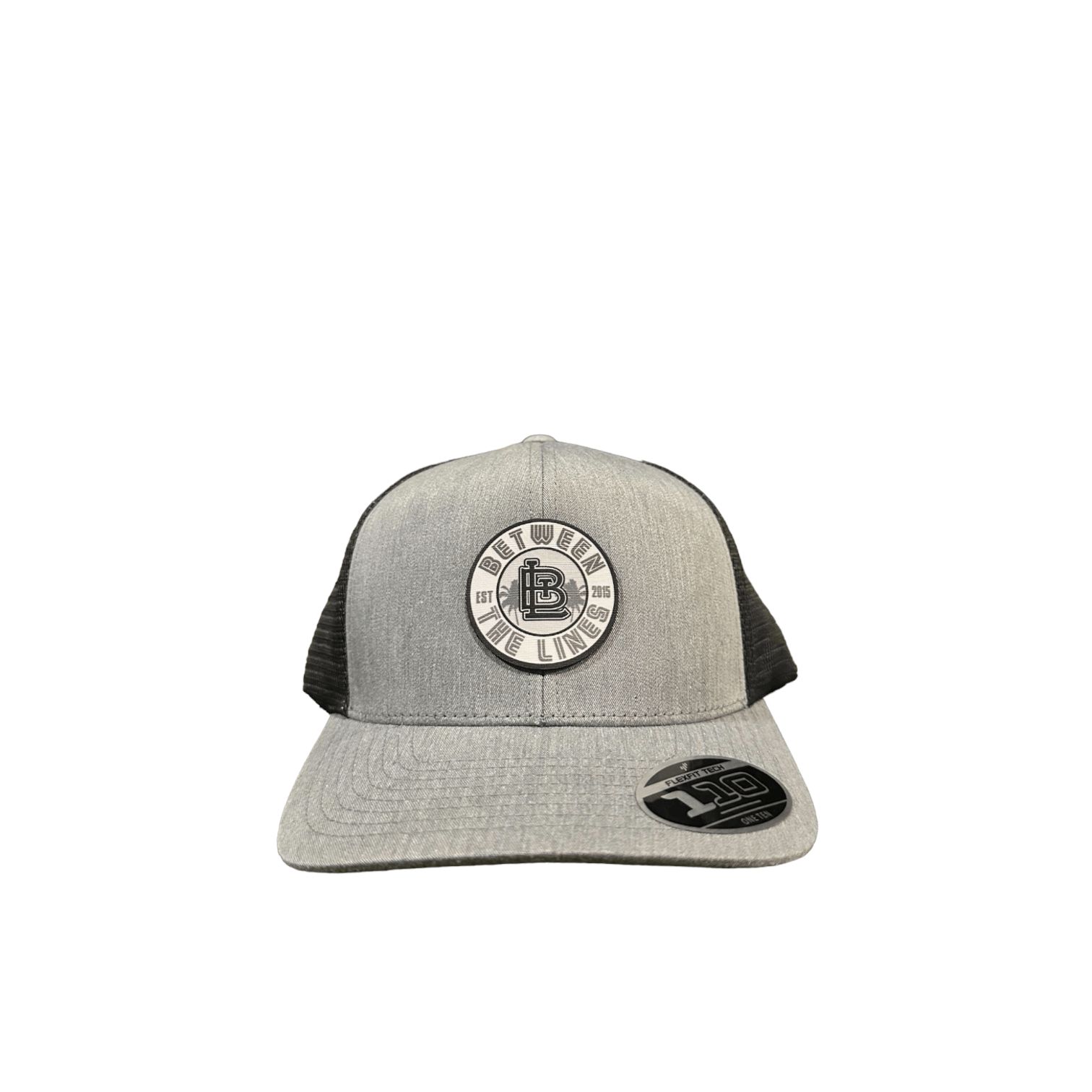 Grey/Black Trucker Hat with Mesh Panels and Palm Logo Badge