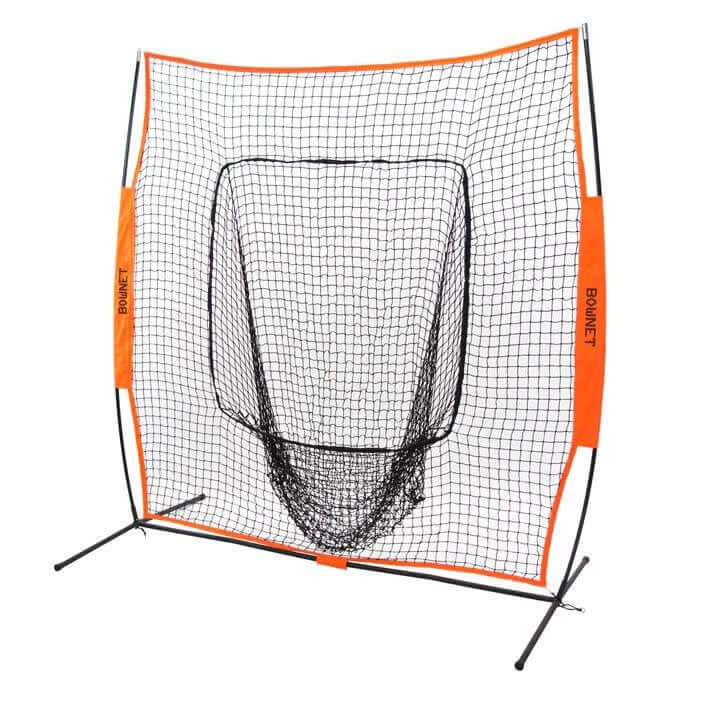 Bownet Big Mouth Pro pitching net for baseball and softball, 8 feet tall with professional-grade netting.