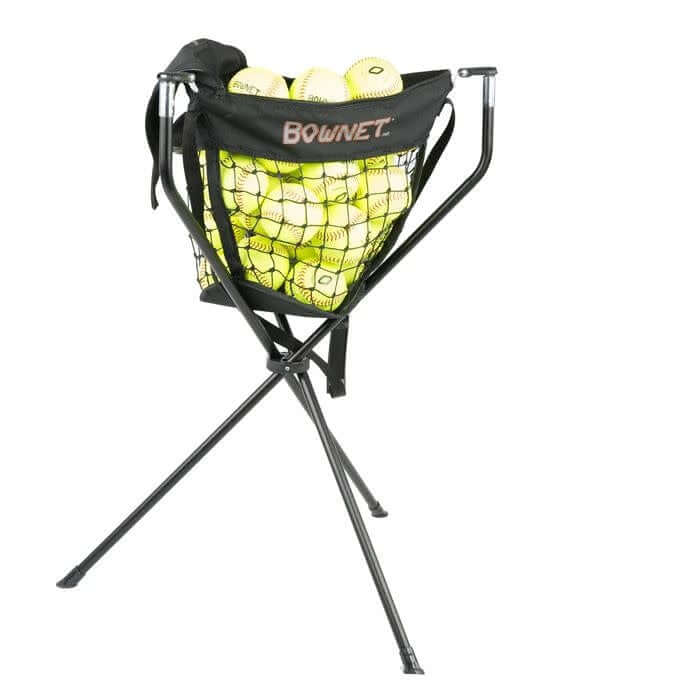 Bownet BP Caddy Elite holding 8 dozen baseballs and 4 dozen softballs