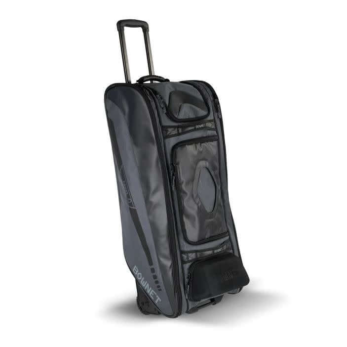 Bownet Cadet Bag, perfect for U14 catchers and versatile athletes, shown in black with multiple compartments.