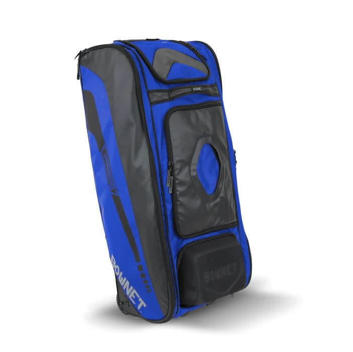 Bownet Commander Bag for catchers with 14 compartments and molded semi-hard case for helmet and spikes.