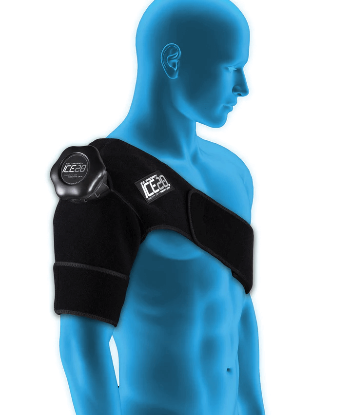 Bownet ICE20 Single Shoulder neoprene wrap with Velcro straps and refillable ice bag