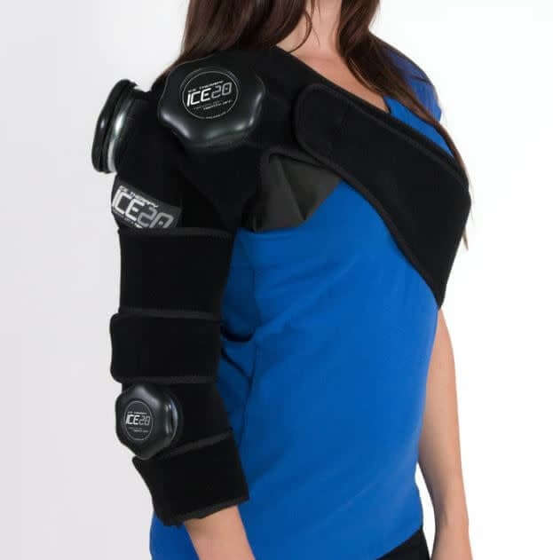 Bownet ICE20 USA Softball Edition Combo Arm with neoprene wrap and Velcro straps for therapy