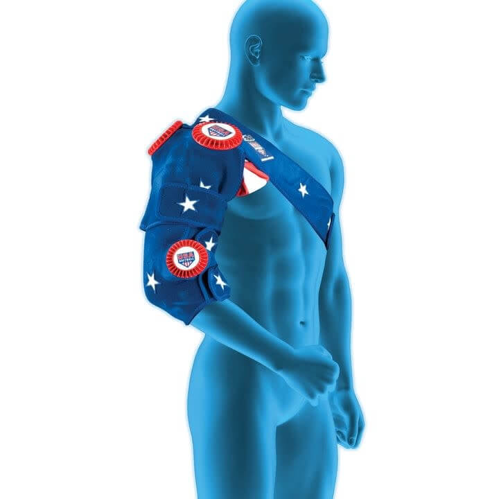 Bownet ICE20 USA Softball Edition Combo Arm with neoprene wrap and Velcro straps for therapy