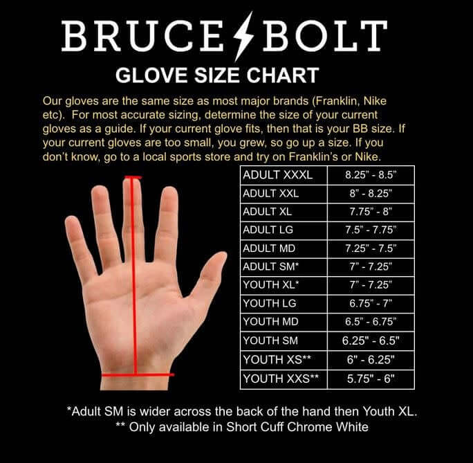 Bruce Bolt Premium Long Cuff Orange Batting Gloves High-quality, durable Cabretta leather