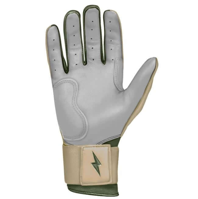 Bruce Bolt Premium Military Edition Long Cuff Batting Gloves with Double Reinforced Grey Palm