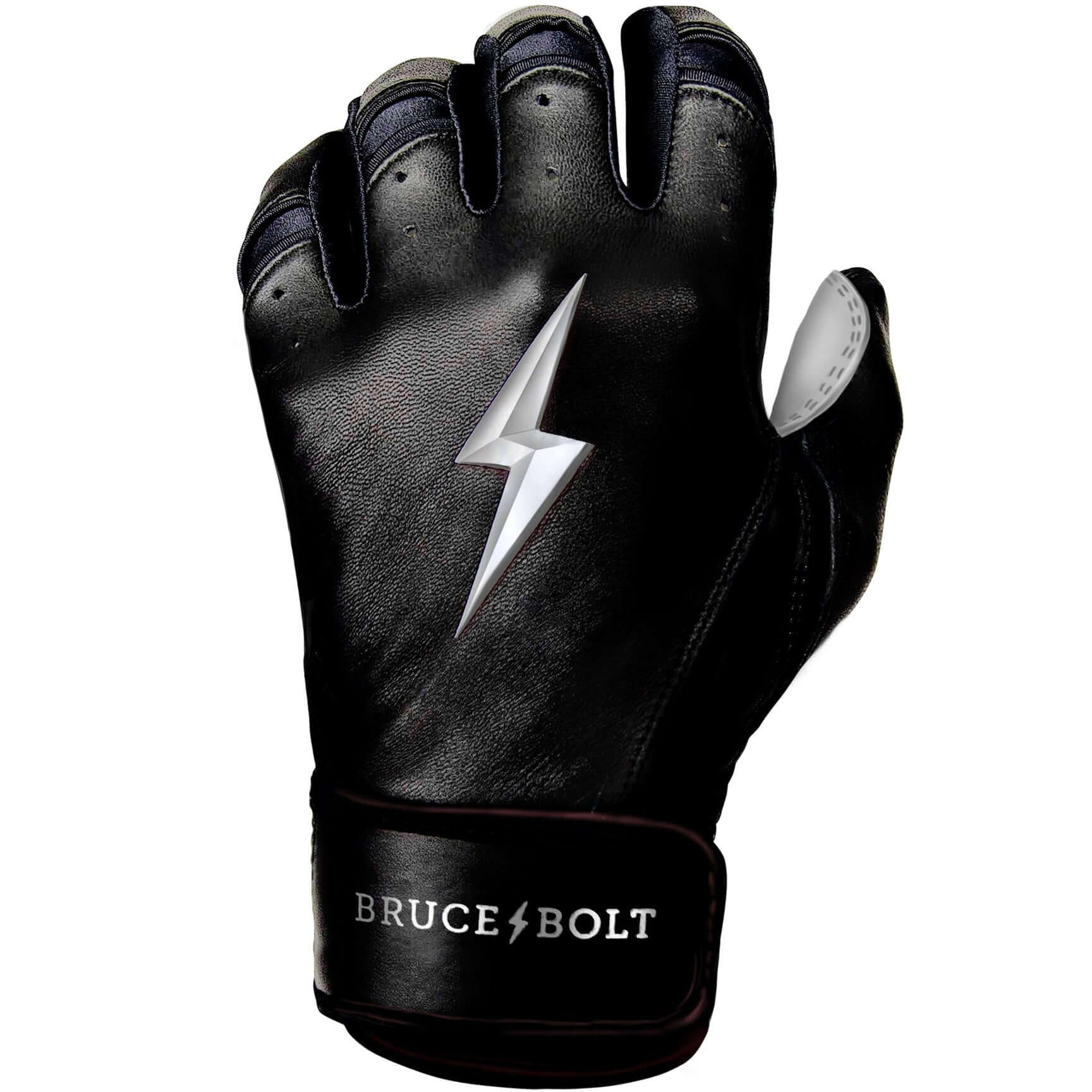 Bruce Bolt Youth Premium Pro Chrome Short Cuff Batting Gloves Black