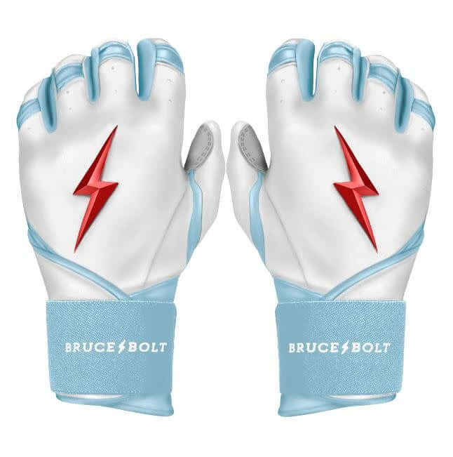 Bruce Bolt Premium Pro HAPP Series Long Cuff batting gloves inspired by Chicago flag, superior craftsmanship