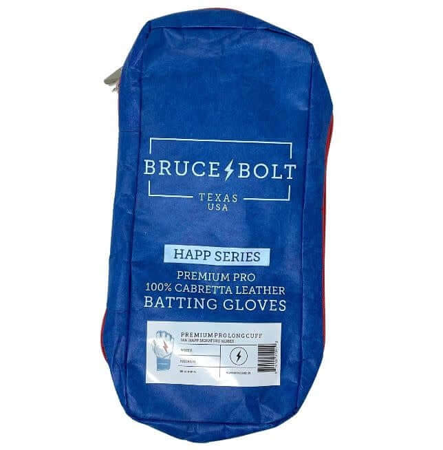Bruce Bolt Premium Pro HAPP Series Long Cuff batting gloves inspired by Chicago flag, superior craftsmanship