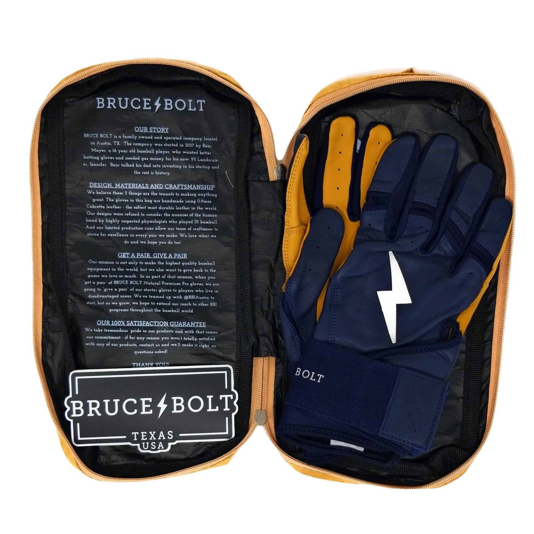 Bruce Bolt Youth Premium Pro Long Cuff Batting Gloves Navy