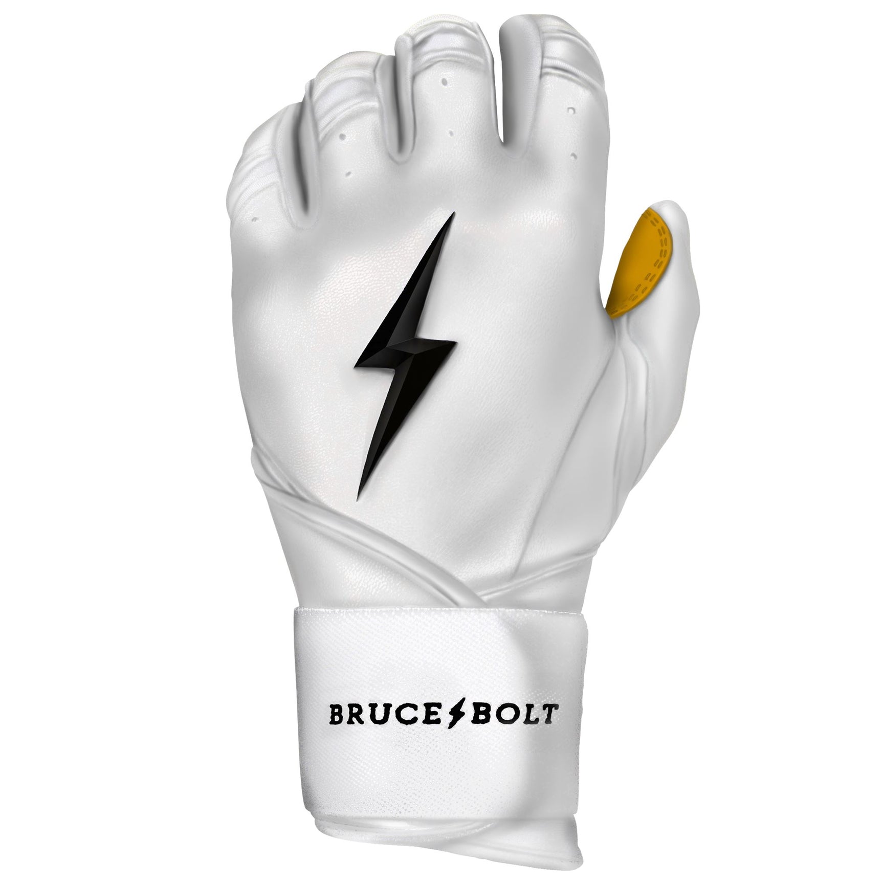 Bruce Bolt Youth Premium Pro Long Cuff Batting Gloves White