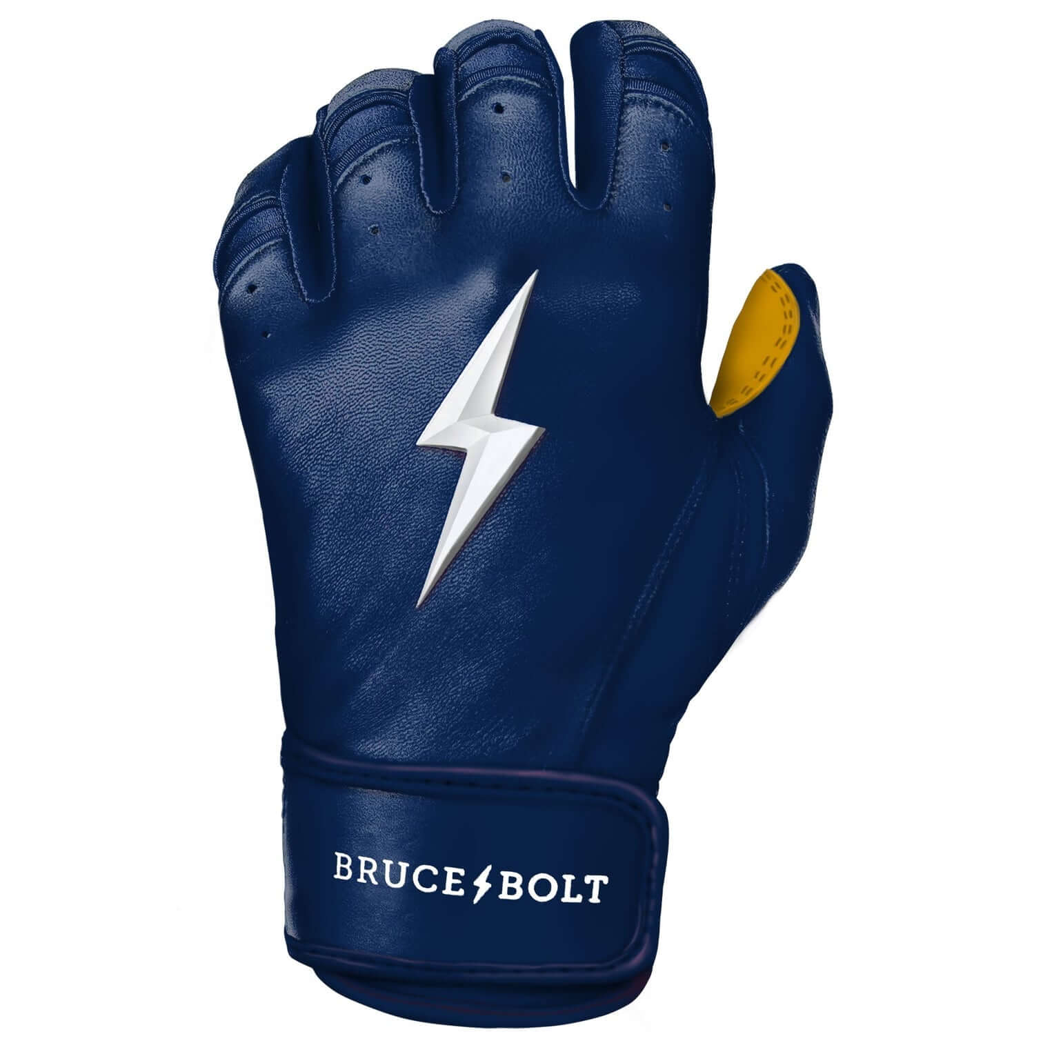 Youth Navy Batting Gloves - Bruce Bolt Premium Pro