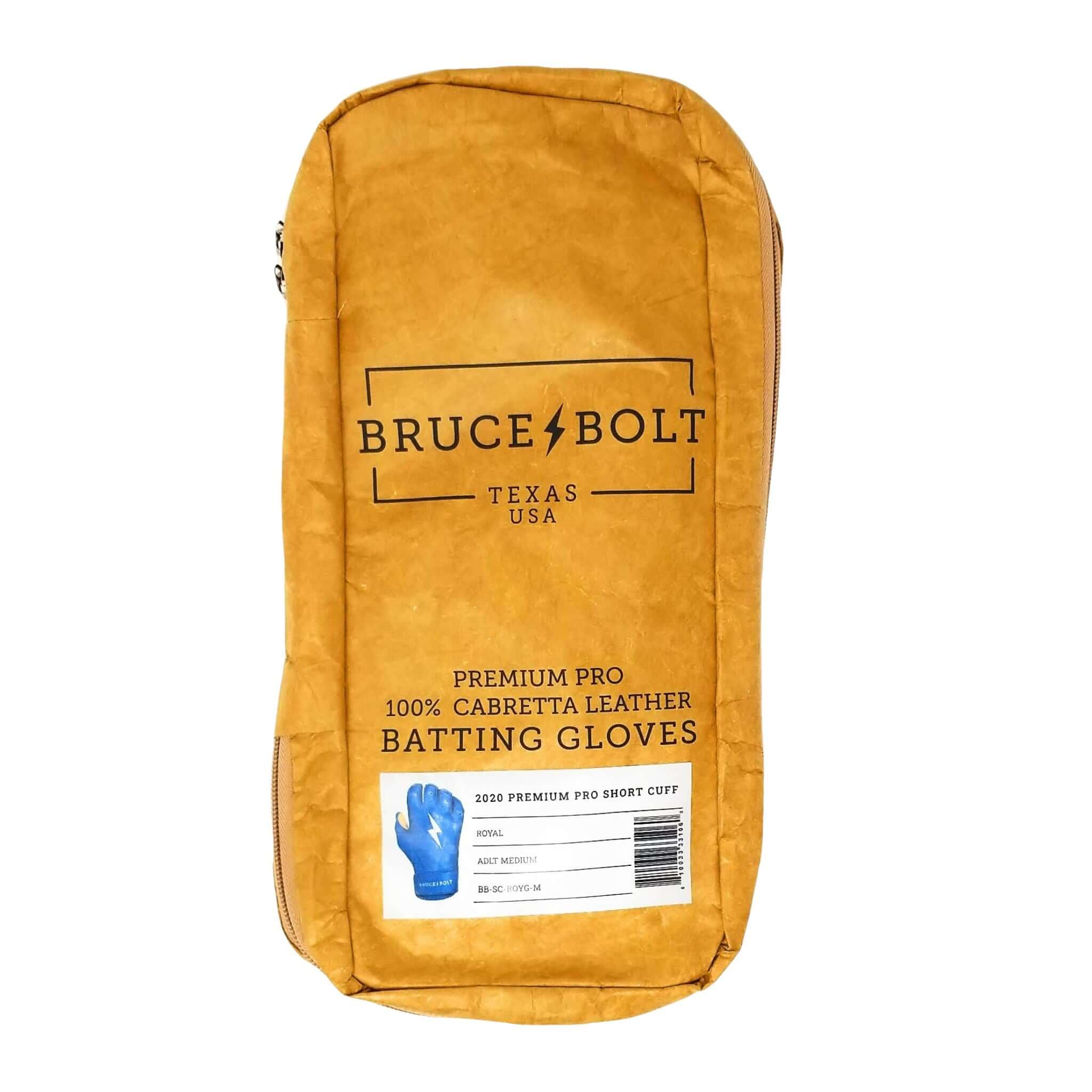 Bruce Bolt Youth Royal Batting Gloves with Short Cuff