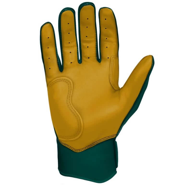 alt=Bruce Bolt Premium Short Cuff Green Batting Glove Highest Quality, Durable Cabretta Leather