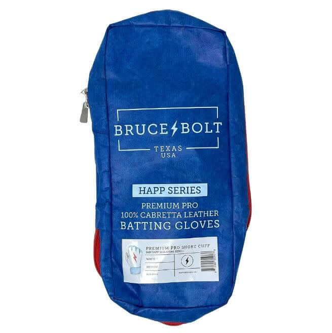 Bruce Bolt Premium Short Cuff Happ Series batting gloves with Chicago flag-inspired design