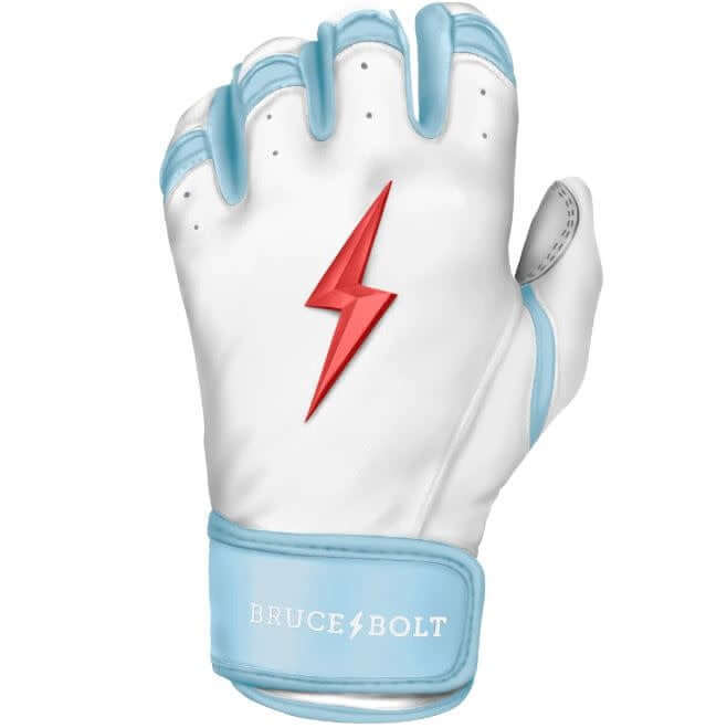 Bruce Bolt Premium Short Cuff Happ Series batting gloves with Chicago flag-inspired design