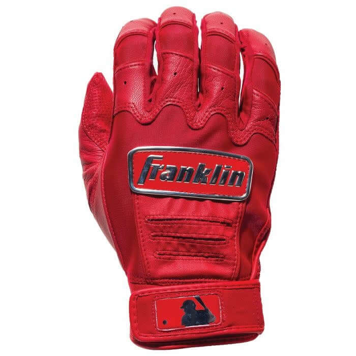 Franklin CFX Pro Chrome Series Red batting gloves with durable Pittards® digital sheepskin leather palm.