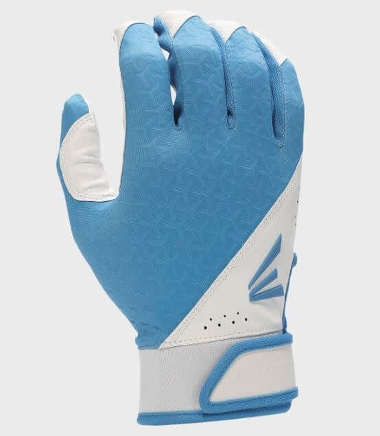 Easton Fundamental Youth Fastpitch Batting Gloves, White/Carolina Blue