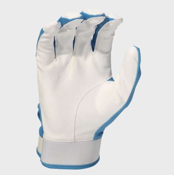 Easton Fundamental Youth Fastpitch Batting Gloves, White/Carolina Blue